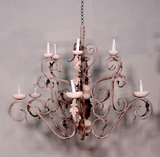 Candil de fierro forjado de 1.10 de diametro y 0.81 metros de alto.