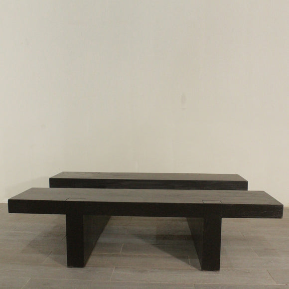 Mesa de centro moderna en madera de caoba para recibir vidrio o marmol