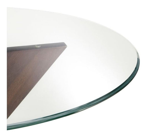 Cubierta de Vidrio Circular Canteo Pecho Paloma 0.72 x 0.72 con 15 mm de grosor