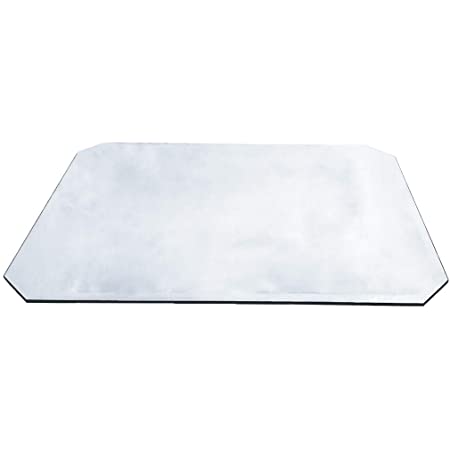 Cubierta de vidrio rectangular con corte ochavado en las esquinas 0.36 x 1.56 cms por 10 mm de ancho y 38 cms quiebre