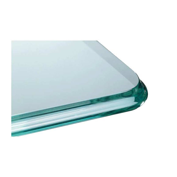 Cubierta de vidrio rectangular pecho paloma y esquina redonda 1.22 x 2.62 cms por 10 mm de ancho