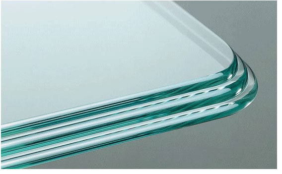 Cubierta de vidrio rectangular canteo triple pecho paloma 0.76 x 1.31 cms por 15 mm de ancho